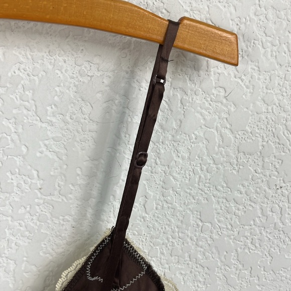 Gold Hawk Silk Brown Lace Floral Camisole VTG - Picture 4 of 6